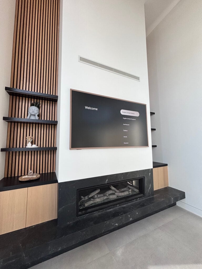 Frame TV Mounting with Wire Concealment in Newport Beach